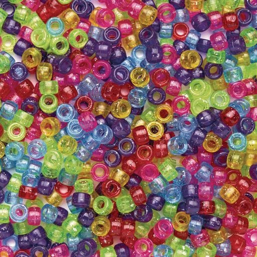 Glitter Pony Beads, 453 Grams