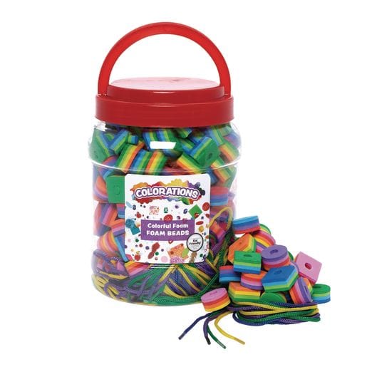 Colorful Jumbo Foam Beads Kit, 200 Beads