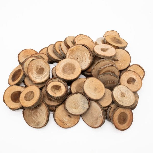 Unfinished Wood Log Small Slices, 3-5cm, 1kg