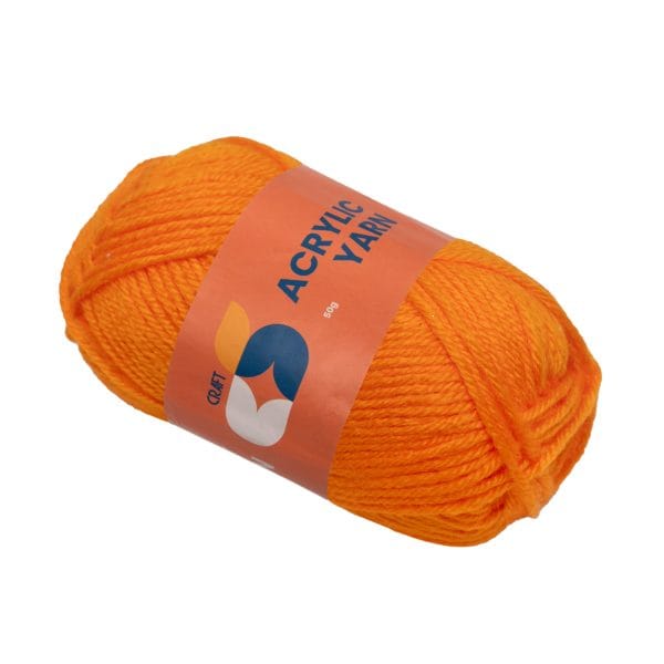 Acrylic Yarn, 2mm, 50g, Orange