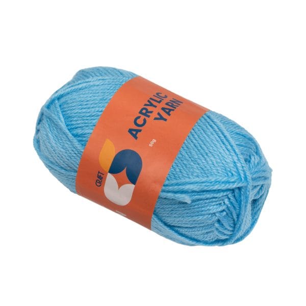 Acrylic Yarn, 2mm, 50g, Light Blue
