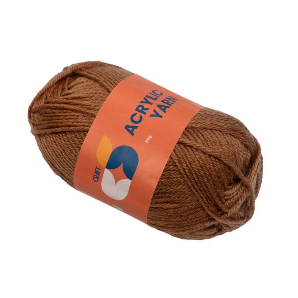 Acrylic Yarn, 2mm, 50g, Brown