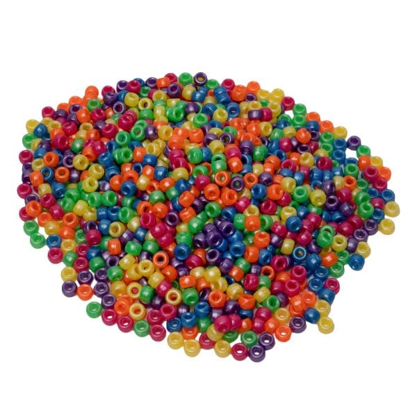 Pony Beads 6 x 9 mm, 1000 Pieces, Pearl Effect