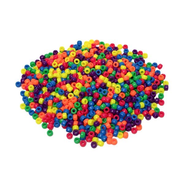 Pony Beads 6 x 9 mm, 1000 Pieces, Neon