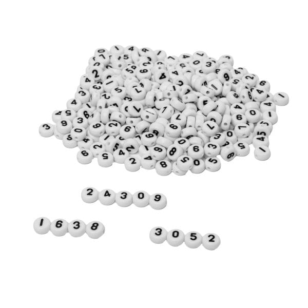 Round Number Beads - 500 Pieces