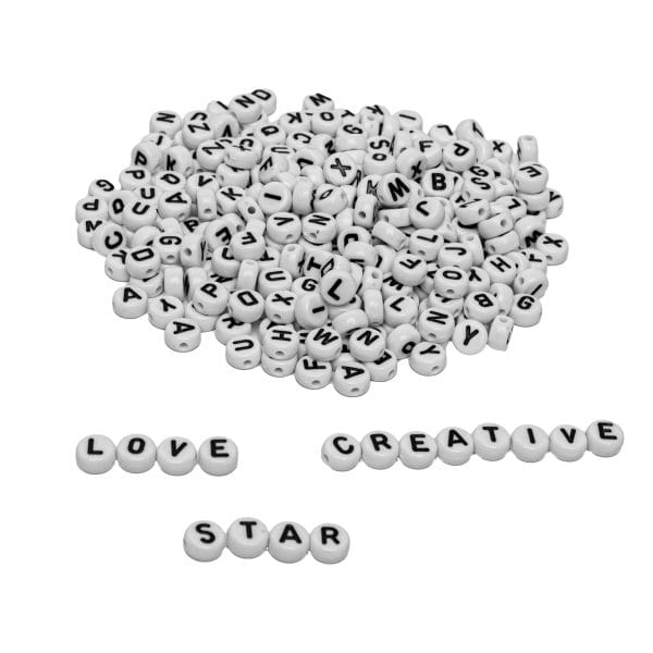 Round Letter Beads - 500 Pieces