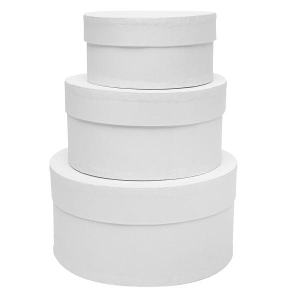 Papier-Mache Boxes Round,Set of 3