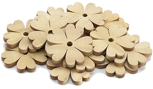 Large Wooden Flowers, Set of 20
