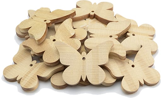 Large Wooden Butterflies, Set of 20