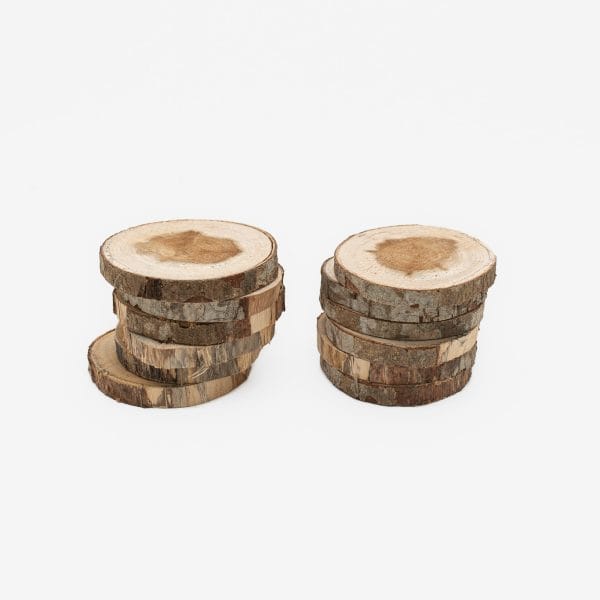 Unfinished Wood Log Slices, 8-10cm, 12 Pieces