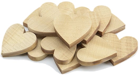 Small Wooden Hearts, Set of 20