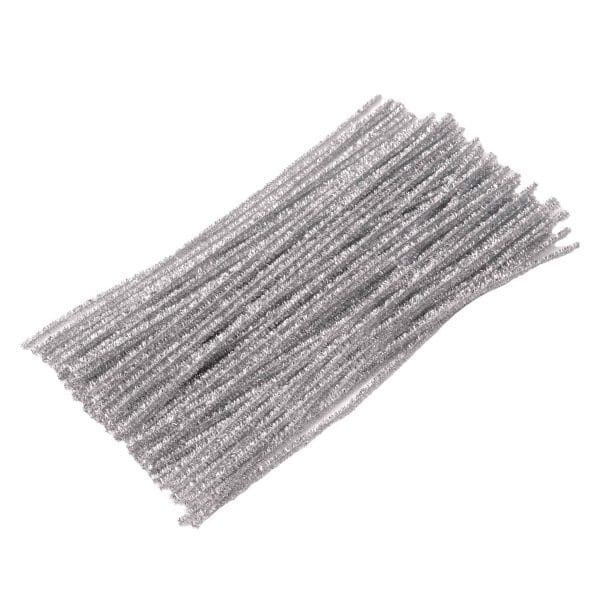 Silver Metallic Pipe Cleaners - Set of 100
