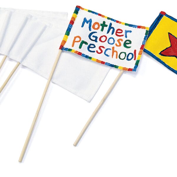 White Canvas Flags, Set of 12