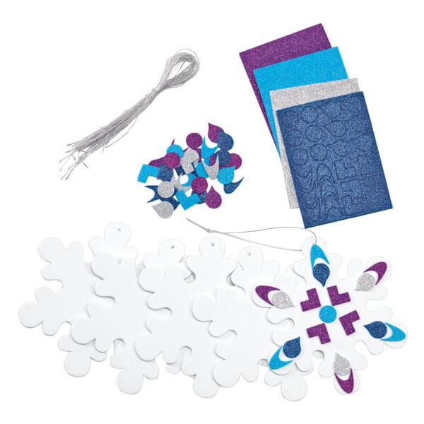 Foam Snowflake Ornaments, Kit for 24