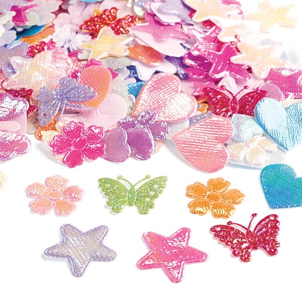 Iridescent Fabric Shapes, 500 Pieces