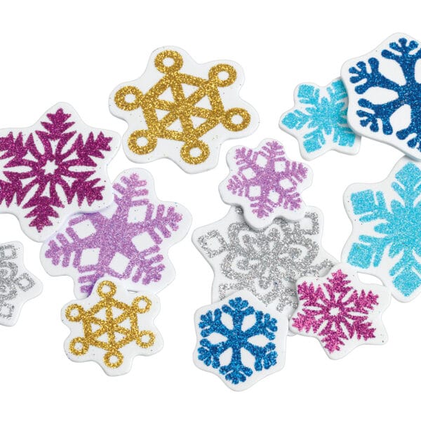 Glittering Foam Snowflakes, 300 Pieces