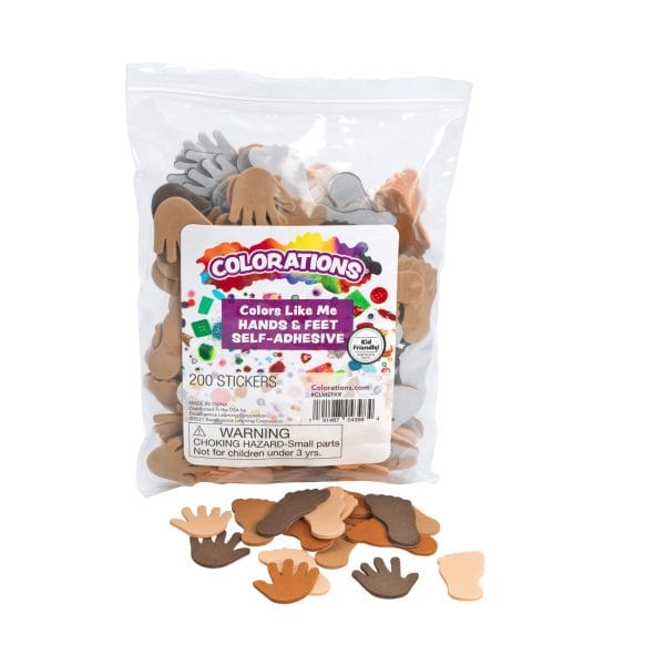 Colours Like Me Self Adhesive Hands & Feet Foam Stickers, 200 pieces