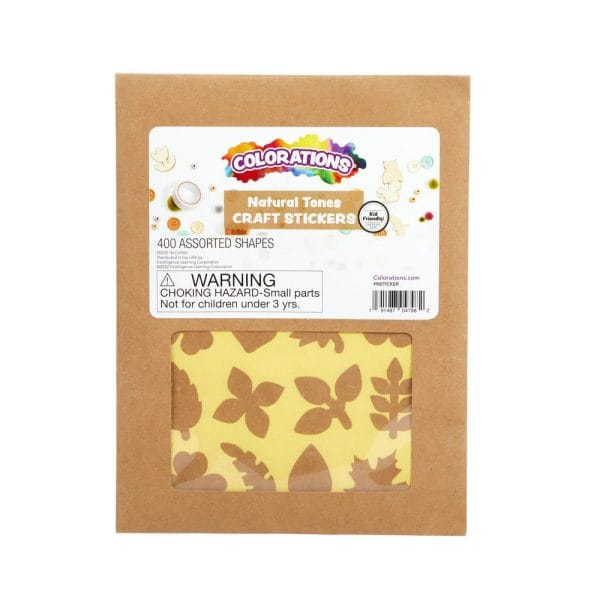 Natural Tones Craft Stickers - 400 pcs