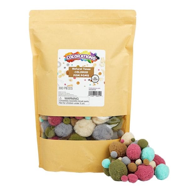 Natural Tones Colour Pom-Poms - 300 Pieces