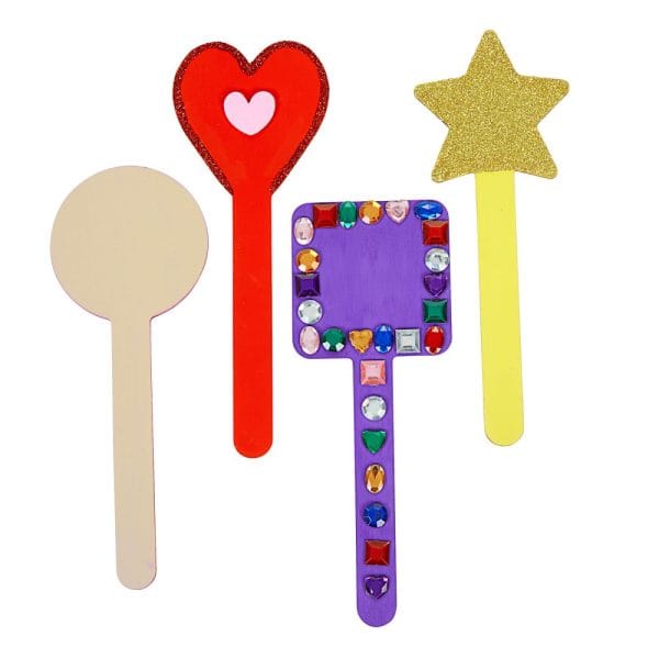 DYO Wood Stick Shapes, 4 Designs, 20 Pieces