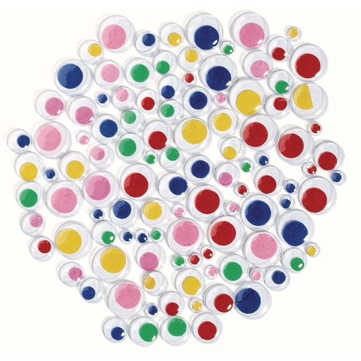 Coloured Self-Adhesive Wiggly EyesPack of 100