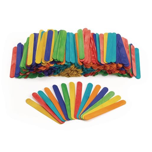 Colored Large Craft Sticks, 500 Pieces