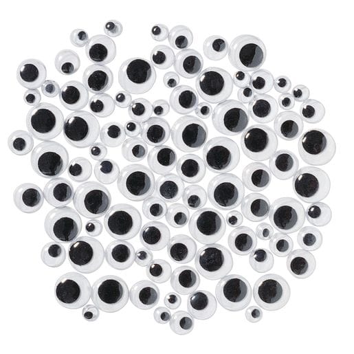 Black Self-Adhesive Wiggly Eyes-Pack 100