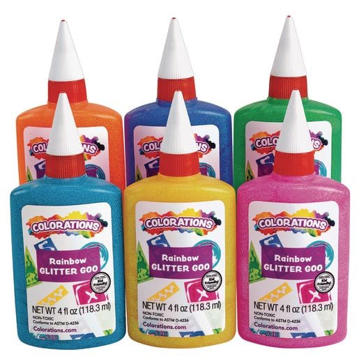 Rainbow Glitter Glue 120 ml - Set of 6