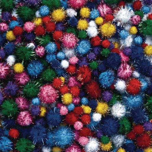 Glitter Poms-Poms - 300 Pieces