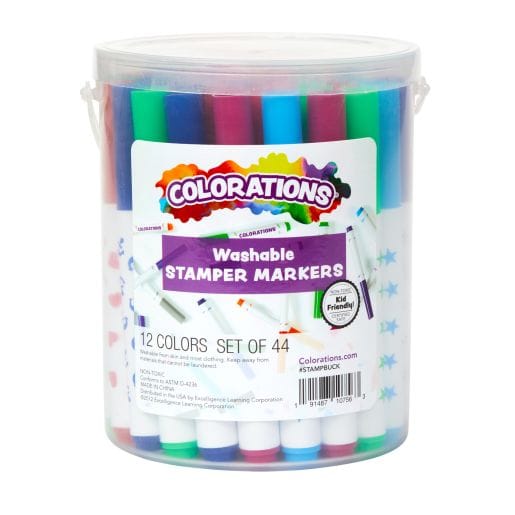 Washable Stamper Marker Bucket - 44 Pieces