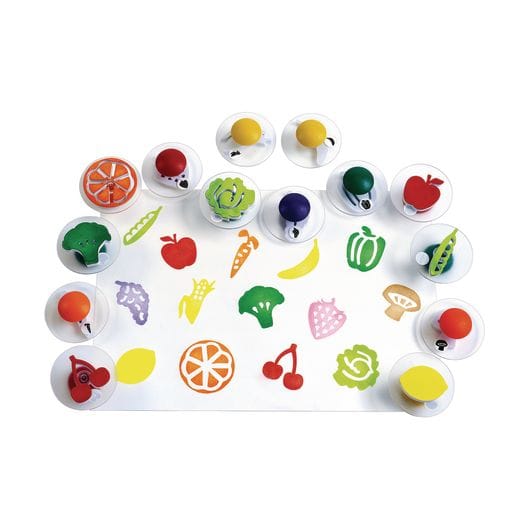 Easy-Grip Stampers, Fruit & Vegetable - Set of 14