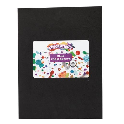 Black Single Color Foam Sheets, 10 Pieces