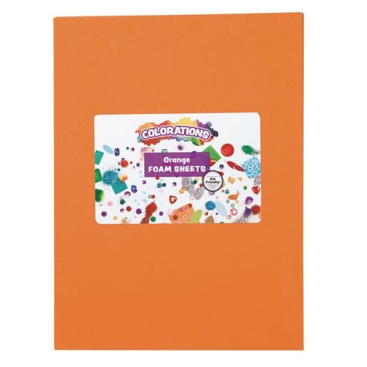 Orange Single Color Foam Sheets, 10 Pieces
