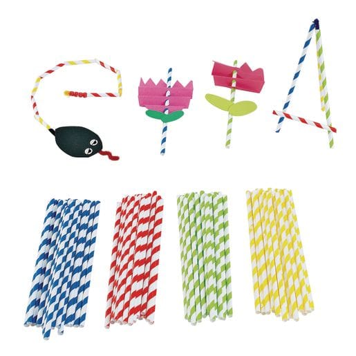 Paper Straws - Asst Colors - Set of 100