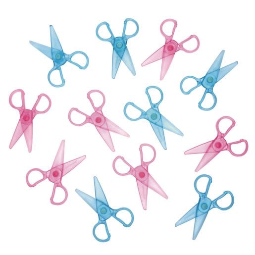 Plastic Won't Cut Hair Scissors, Set of 12