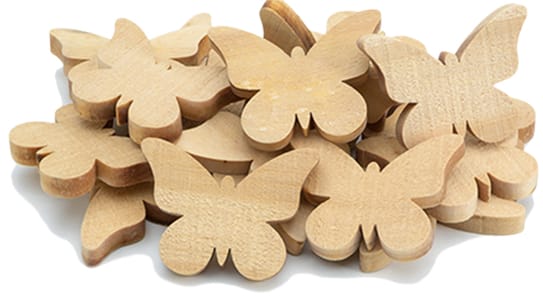Small Wooden Butterflies, Set of 20
