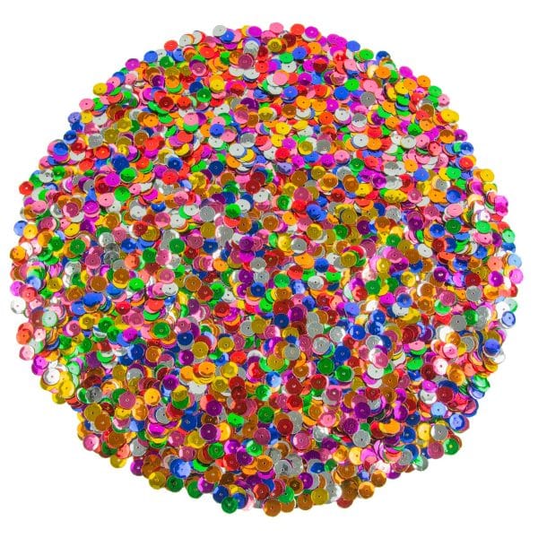 Mixed Colours 1 Cm Sequin Pack - 100 Grams