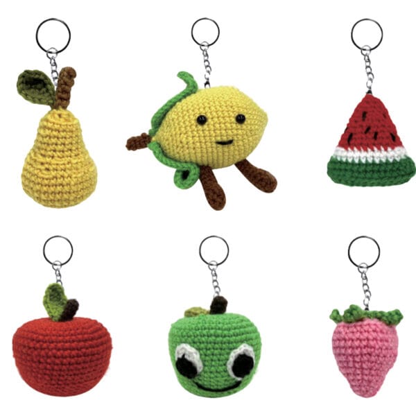 Crochet Fruit Keychains – Set of 6