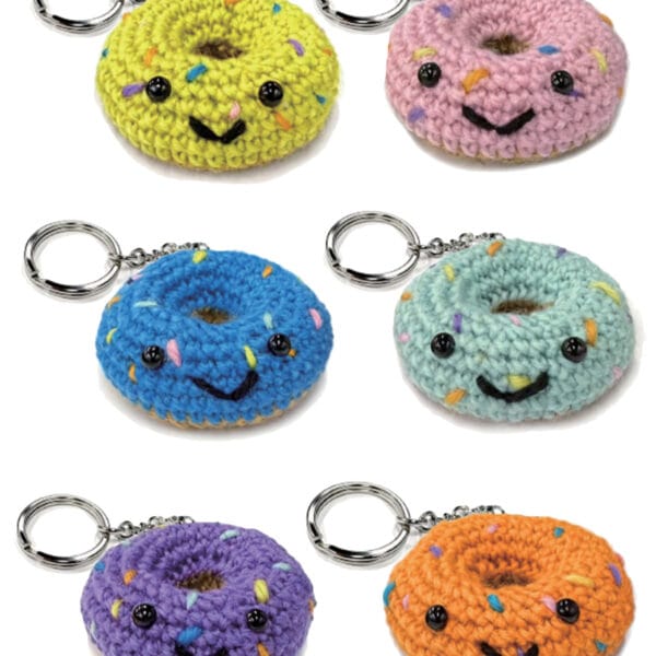 Crochet Donut Keychains – Set of 6