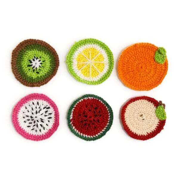 Crochet Fruit Coasters – Set of 6