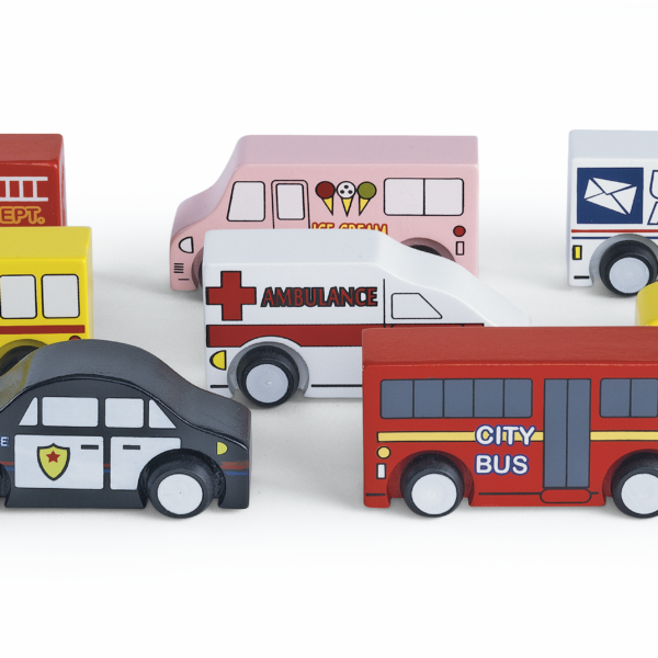 Wooden Play Trucks – Set of 10